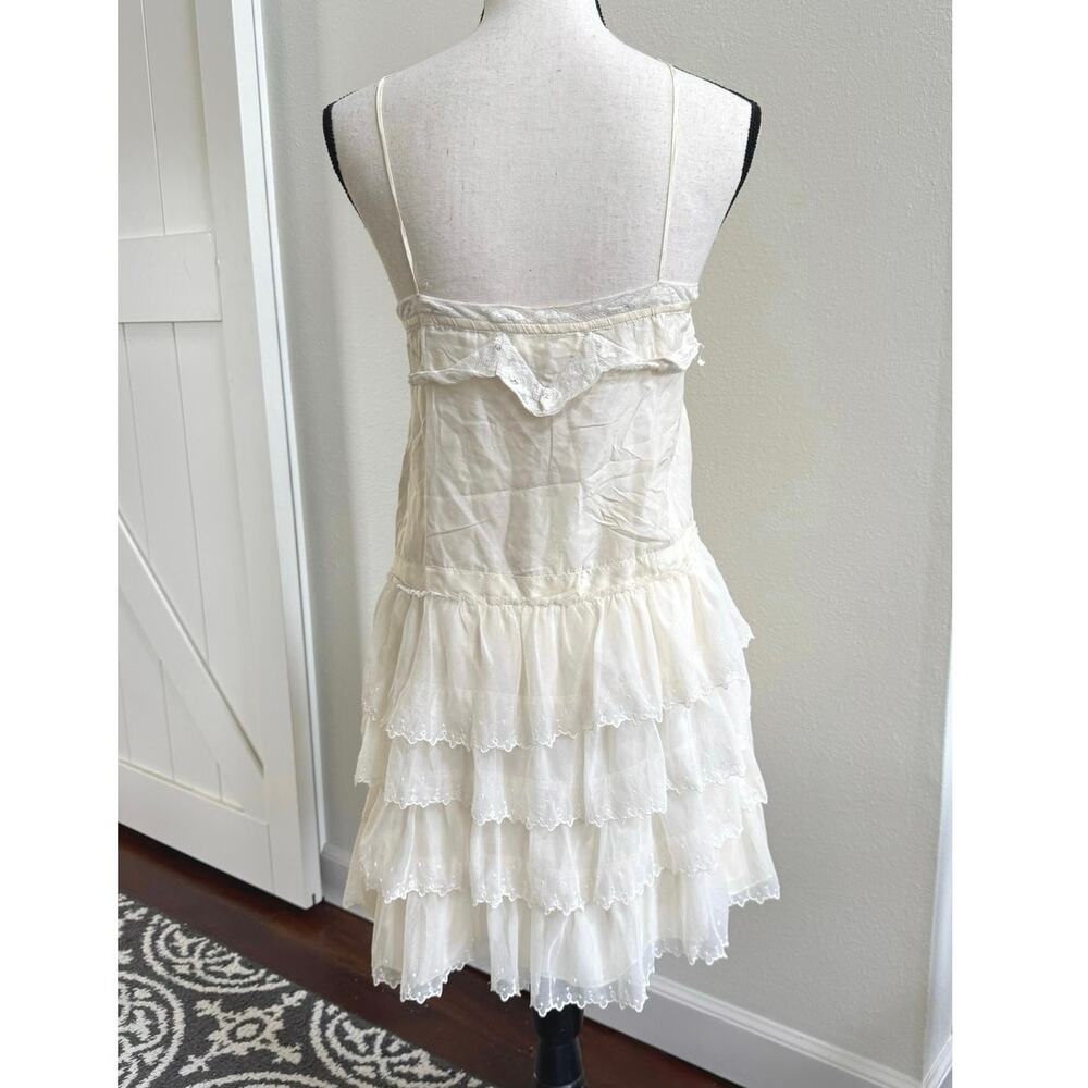 LoveShackFancy NWT Myrna Large Slip Mini Dress Ivory Silk Ruffle Lace $495 - Picture 11 of 16